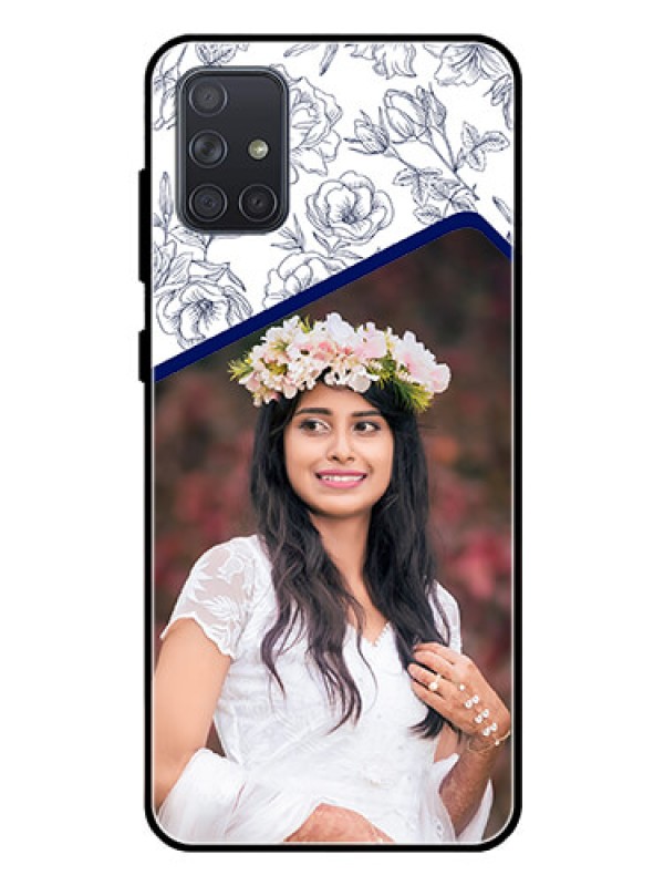 Custom Galaxy A71 Personalized Glass Phone Case  - Premium Floral Design