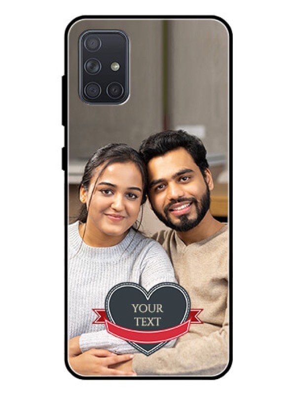 Custom Galaxy A71 Custom Glass Phone Case  - Just Married Couple Design