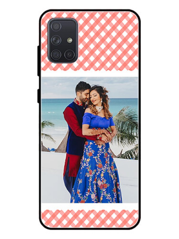 Custom Galaxy A71 Personalized Glass Phone Case  - Pink Pattern Design