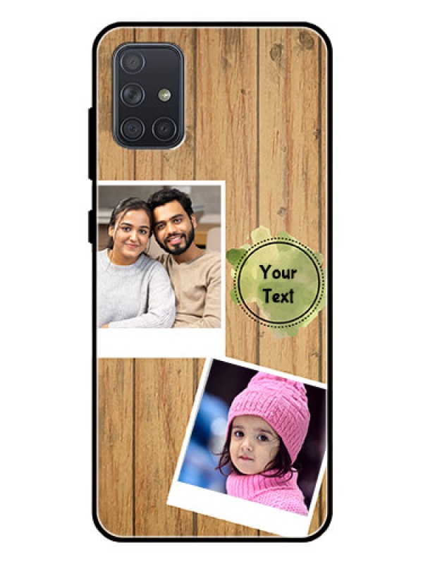 Custom Galaxy A71 Custom Glass Phone Case  - Wooden Texture Design