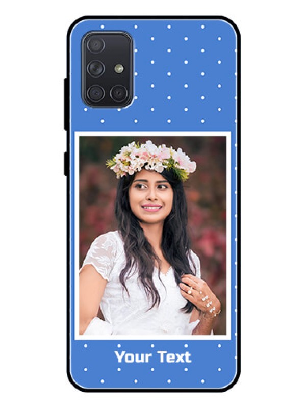 Custom Galaxy A71 Photo Printing on Glass Case  - Polka dots design