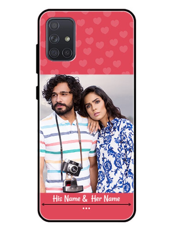 Custom Galaxy A71 Photo Printing on Glass Case  - Simple Love Design