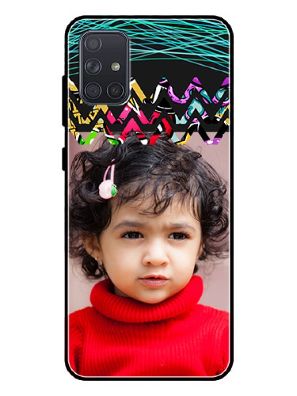 Custom Galaxy A71 Personalized Glass Phone Case  - Neon Abstract Design