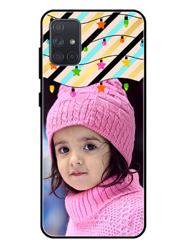 Custom Galaxy A71 Custom Glass Mobile Case  - Lights Hanging Design