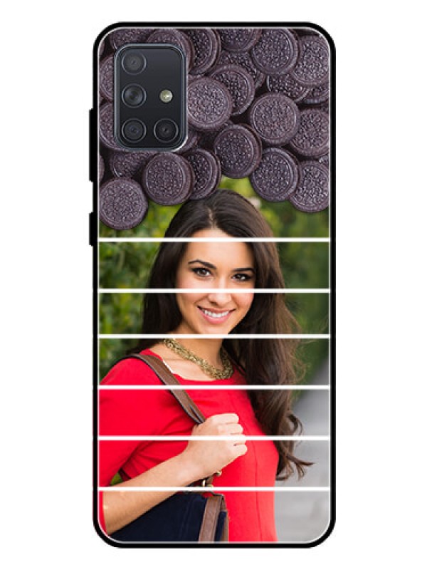 Custom Galaxy A71 Custom Glass Phone Case  - with Oreo Biscuit Design