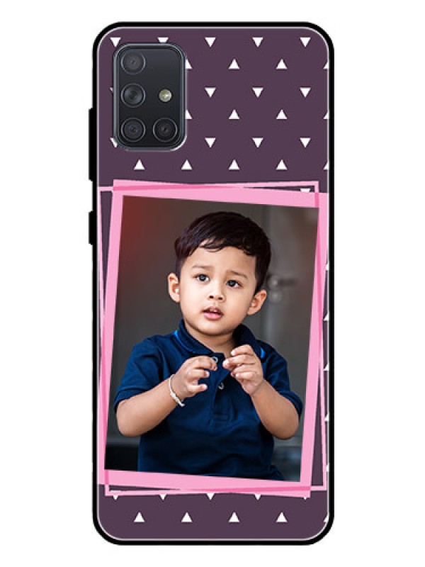 Custom Galaxy A71 Custom Glass Mobile Case  - Triangle Pattern Dotted Design