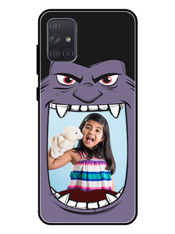Custom Galaxy A71 Custom Glass Phone Case  - Angry Monster Design
