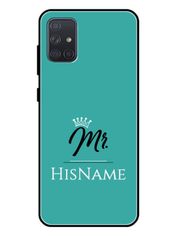 Custom Galaxy A71 Custom Glass Phone Case Mr with Name