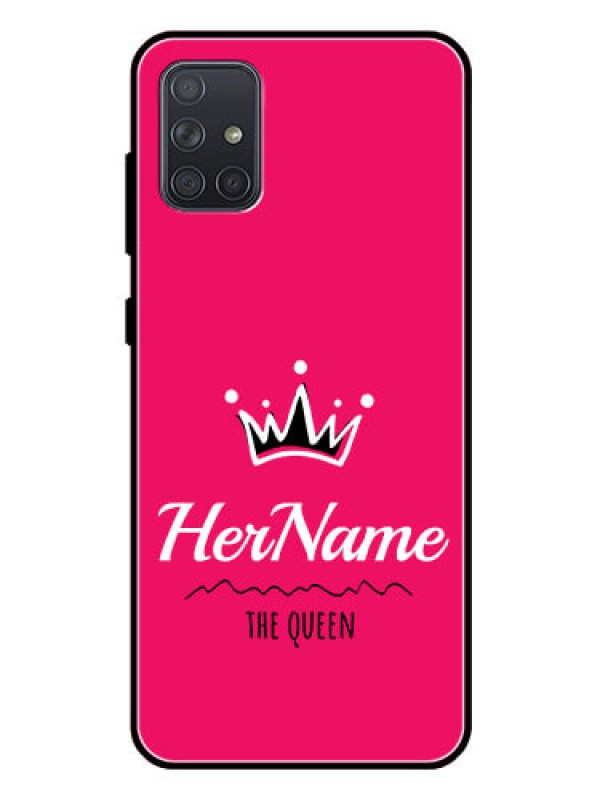 Custom Galaxy A71 Glass Phone Case Queen with Name