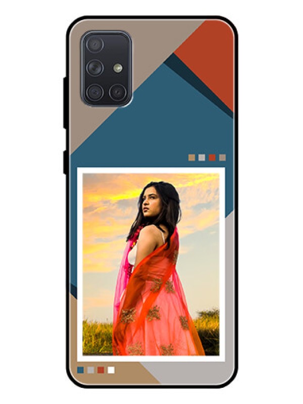 Custom Galaxy A71 Personalized Glass Phone Case - Retro color pallet Design