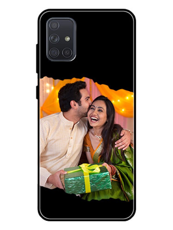 Custom Galaxy A71 Custom Glass Phone Case - Tear-off Design