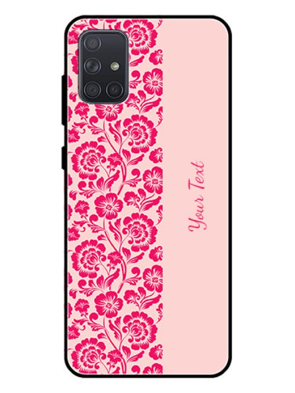Custom Galaxy A71 Custom Glass Phone Case - Attractive Floral Pattern Design