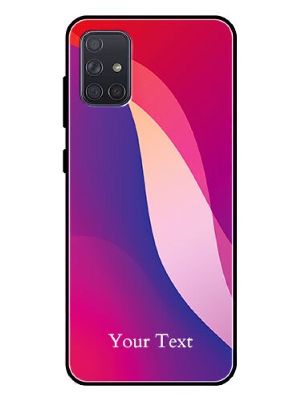 Custom Galaxy A71 Personalized Glass Phone Case - Digital abstract Overlap Design