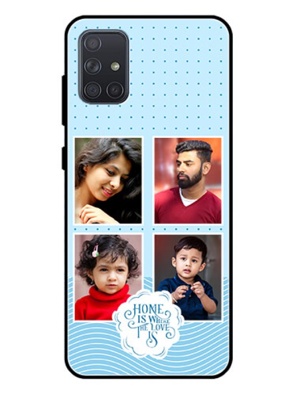 Custom Galaxy A71 Custom Glass Phone Case - Cute love quote with 4 pic upload Design