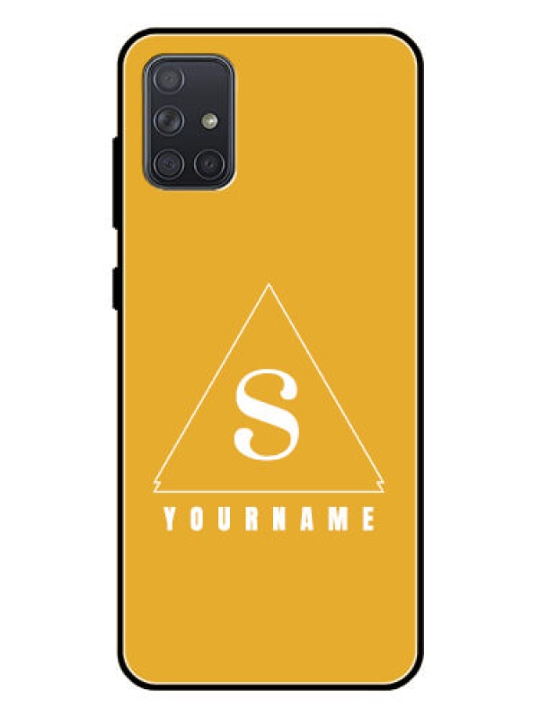 Custom Galaxy A71 Personalized Glass Phone Case - simple triangle Design