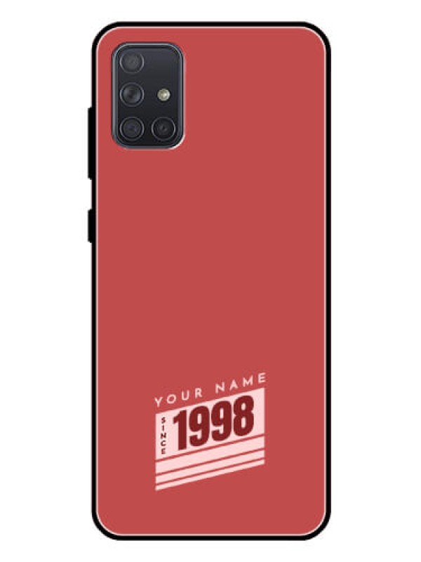 Custom Galaxy A71 Custom Glass Phone Case - Red custom year of birth Design