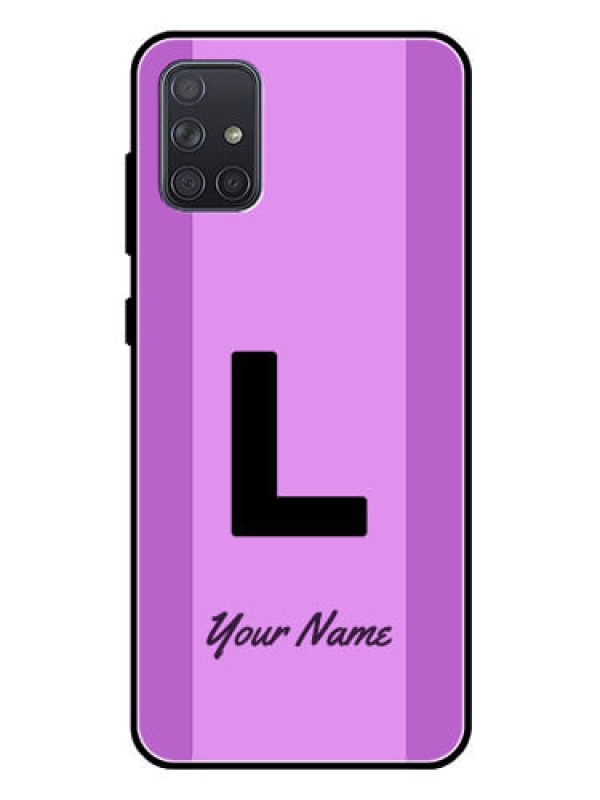Custom Galaxy A71 Custom Glass Phone Case - Tricolor custom text Design