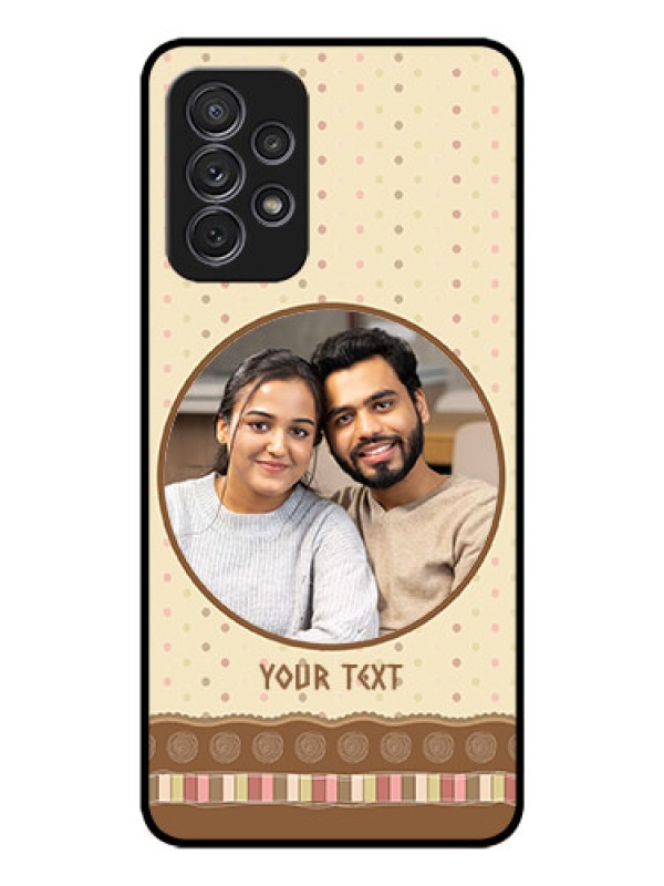 Custom Galaxy A72 Custom Glass Mobile Case - Brown Dotted Mobile Case Design