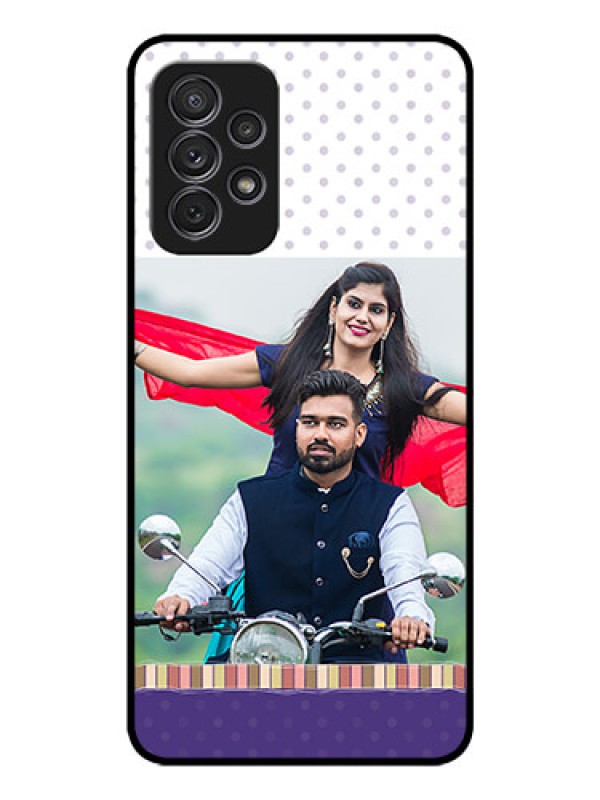 Custom Galaxy A72 Photo Printing on Glass Case - Cute Family Design