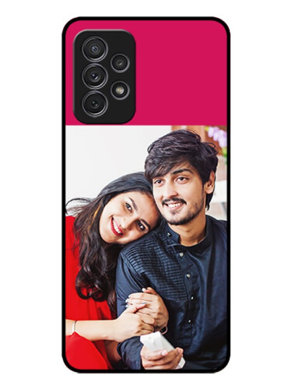 Custom Galaxy A72 Custom Glass Mobile Case - Anniversary Cover Design