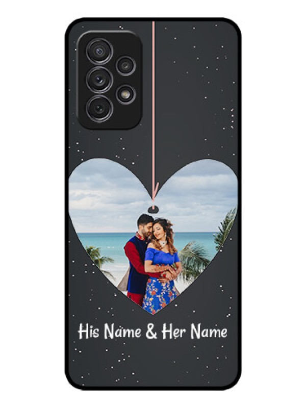 Custom Galaxy A72 Custom Glass Phone Case - Hanging Heart Design