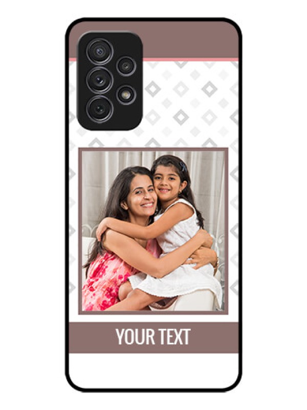 Custom Galaxy A72 Photo Printing on Glass Case - Simple Diamond Design