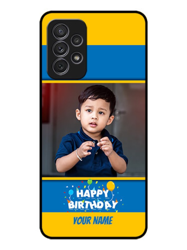 Custom Galaxy A72 Custom Glass Mobile Case - Birthday Wishes Design