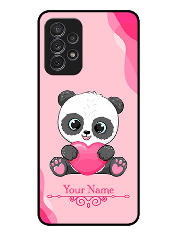 Custom Galaxy A72 Custom Glass Mobile Case - Cute Panda Design