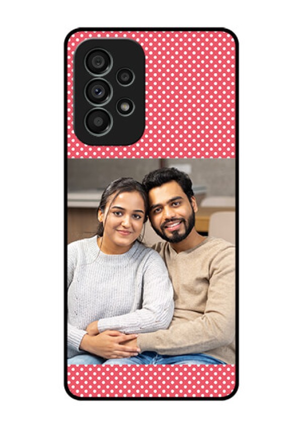 Galaxy A73 5G Custom Glass Phone Case - White Dotted Design