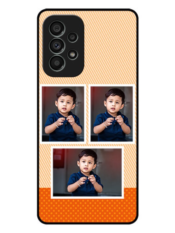 Custom Galaxy A73 5G Photo Printing on Glass Case - Bulk Photos Upload Design