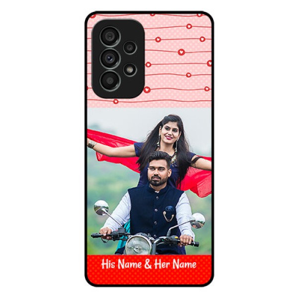 Galaxy A73 5G Personalized Glass Phone Case - Red Pattern Case Design Galaxy A73 5G Personalized Glass Phone Case - Red Pattern Case Design