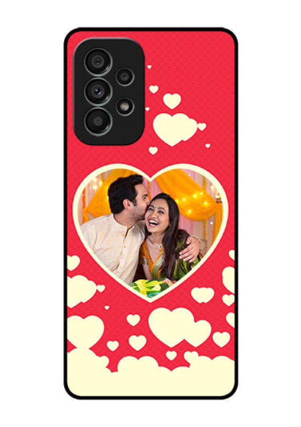 Galaxy A73 5G Custom Glass Mobile Case - Love Symbols Phone Cover Design