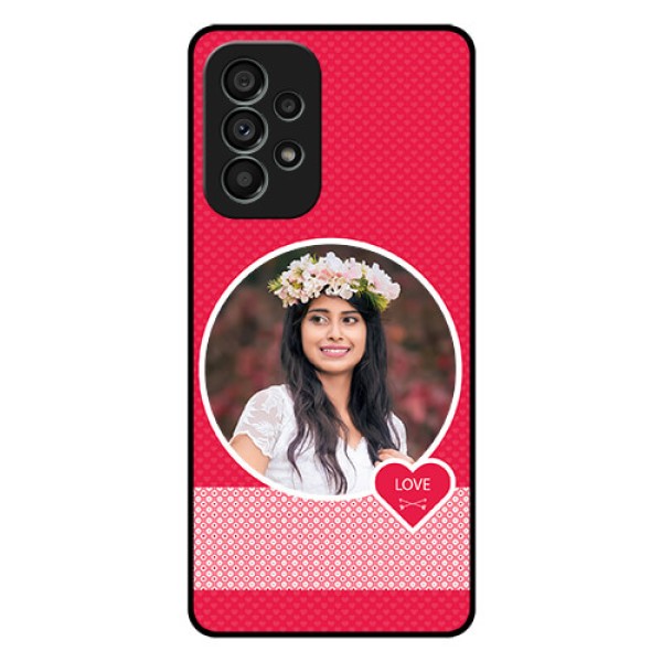 Galaxy A73 5G Personalised Glass Phone Case - Pink Pattern Design Galaxy A73 5G Personalised Glass Phone Case - Pink Pattern Design