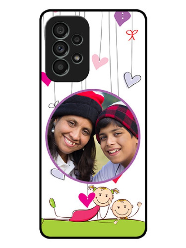Custom Galaxy A73 5G Photo Printing on Glass Case - Cute Kids Phone Case Design