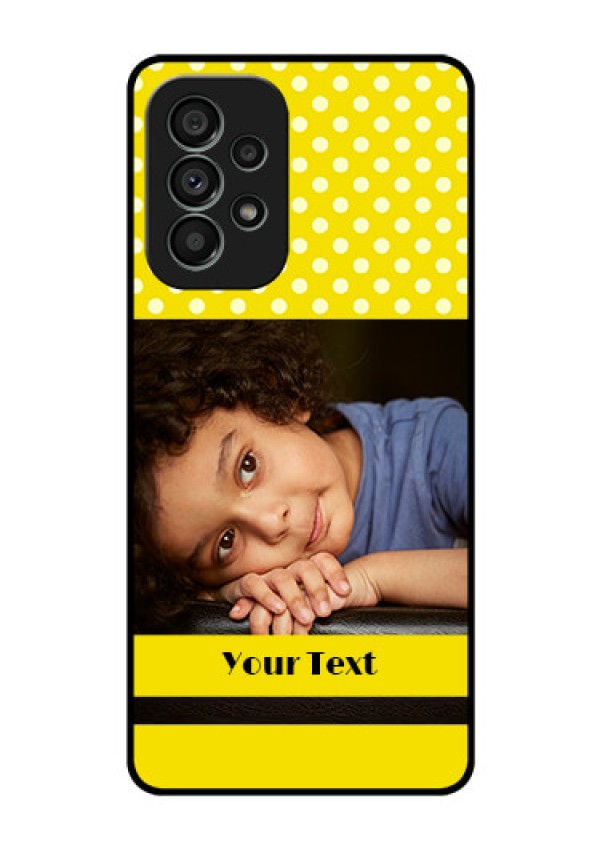 Galaxy A73 5G Custom Glass Phone Case - Bright Yellow Case Design