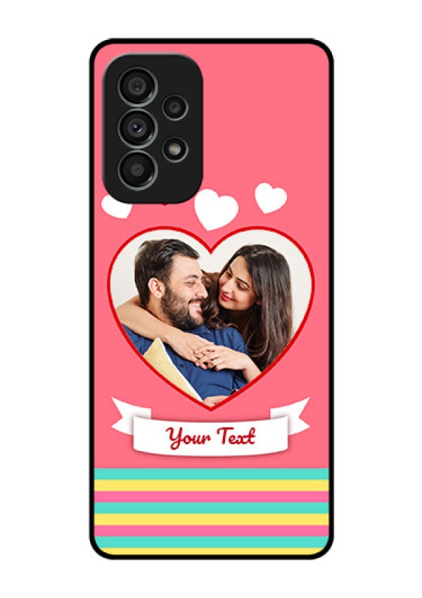 Galaxy A73 5G Photo Printing on Glass Case - Love Doodle Design