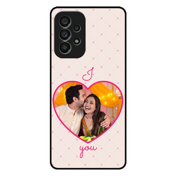 Galaxy A73 5G Custom Glass Mobile Case - Heart Shape Design