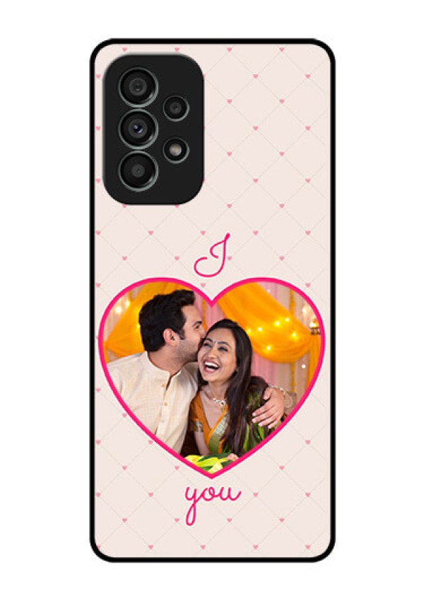 Galaxy A73 5G Custom Glass Mobile Case - Heart Shape Design