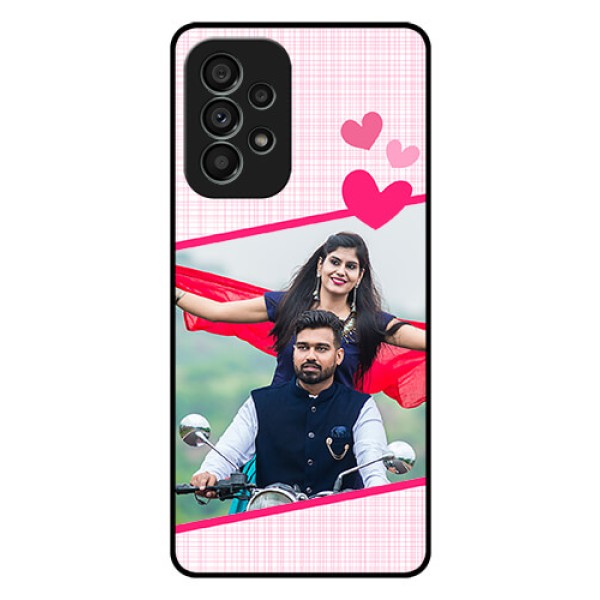 Galaxy A73 5G Custom Glass Phone Case - Love Shape Heart Design