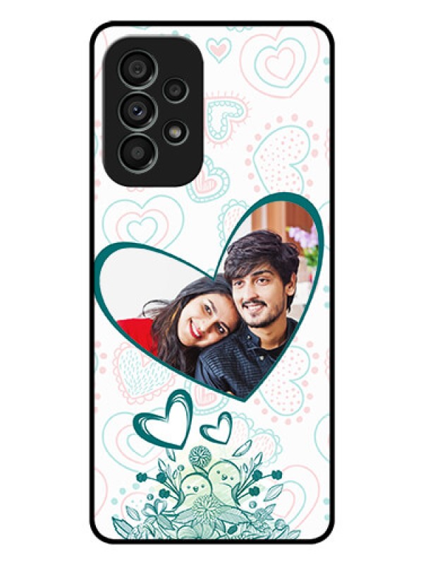 Custom Galaxy A73 5G Photo Printing on Glass Case - Premium Couple Design