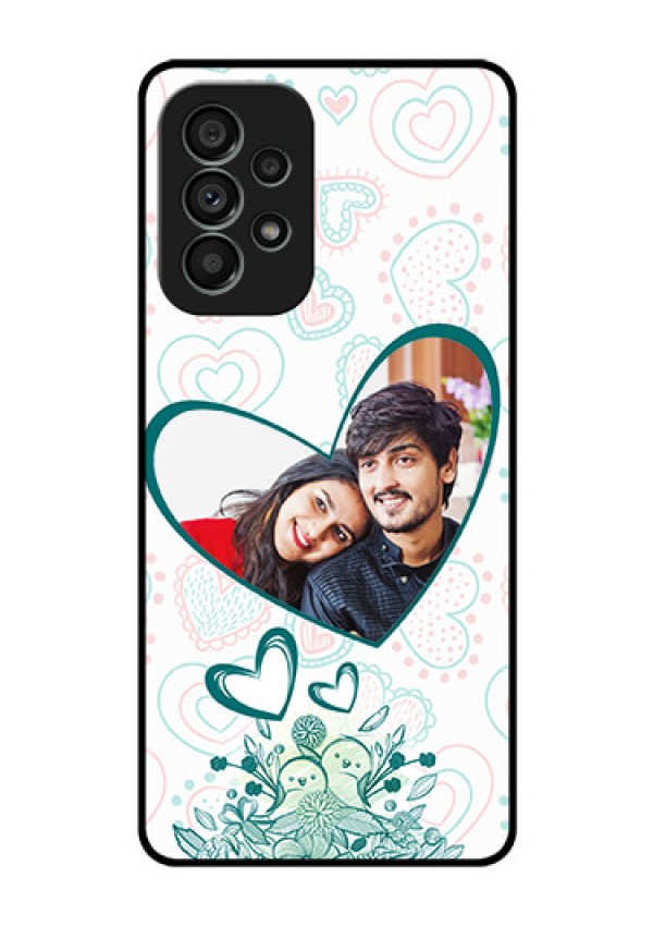 Galaxy A73 5G Photo Printing on Glass Case - Premium Couple Design