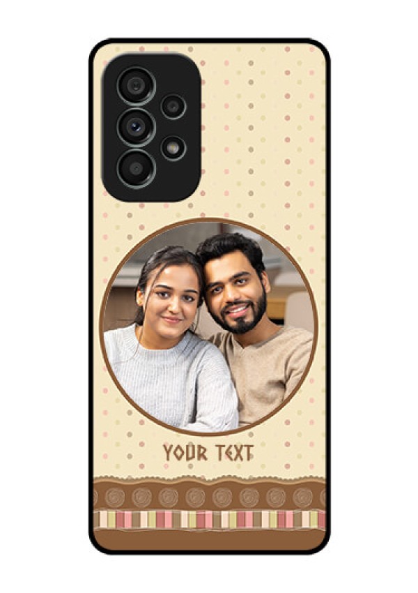 Galaxy A73 5G Custom Glass Mobile Case - Brown Dotted Mobile Case Design
