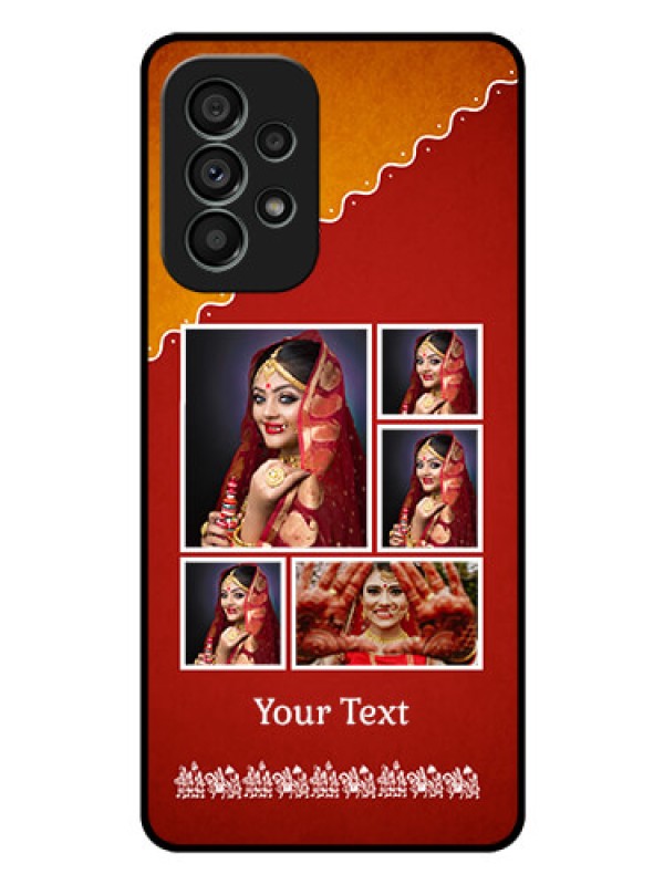 Custom Galaxy A73 5G Personalized Glass Phone Case - Wedding Pic Upload Design