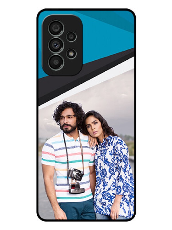 Custom Galaxy A73 5G Photo Printing on Glass Case - Simple Pattern Photo Upload Design