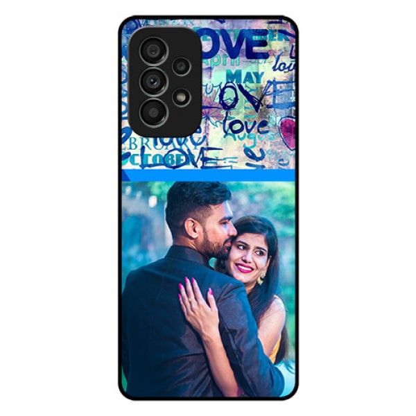 Galaxy A73 5G Custom Glass Mobile Case - Colorful Love Design Galaxy A73 5G Custom Glass Mobile Case - Colorful Love Design