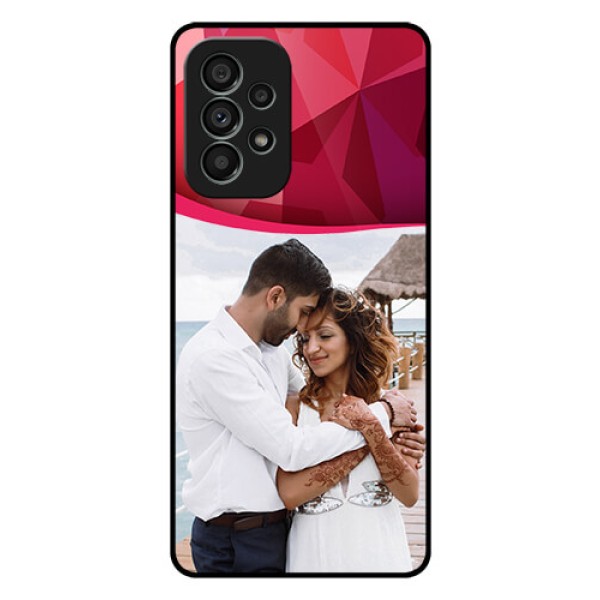 Galaxy A73 5G Custom Glass Mobile Case - Red Abstract Design