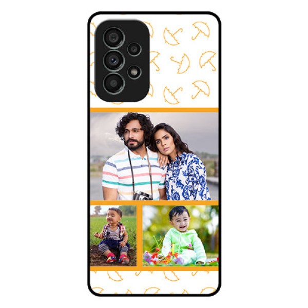 Galaxy A73 5G Custom Glass Mobile Case - Yellow Pattern Design