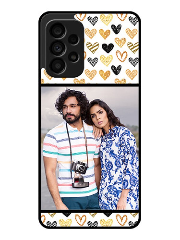 Custom Galaxy A73 5G Photo Printing on Glass Case - Love Symbol Design