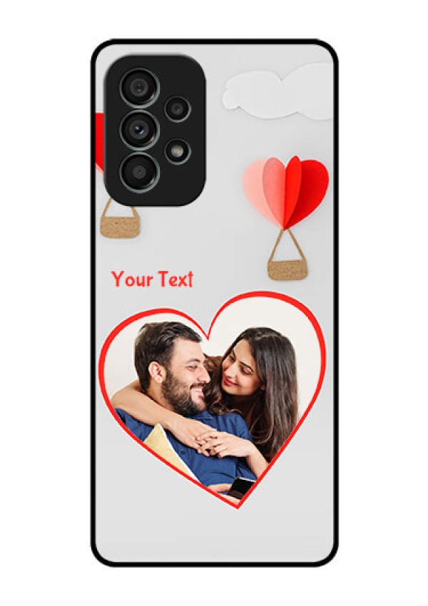Galaxy A73 5G Custom Glass Mobile Case - Parachute Love Design