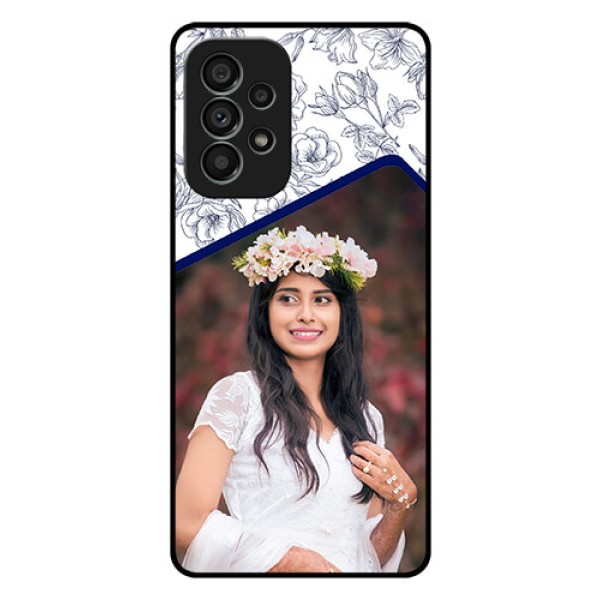 Galaxy A73 5G Personalized Glass Phone Case - Premium Floral Design